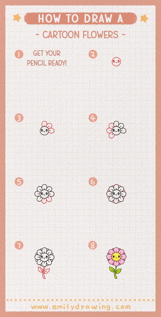 how to draw a cartoon flowers pinterest pin